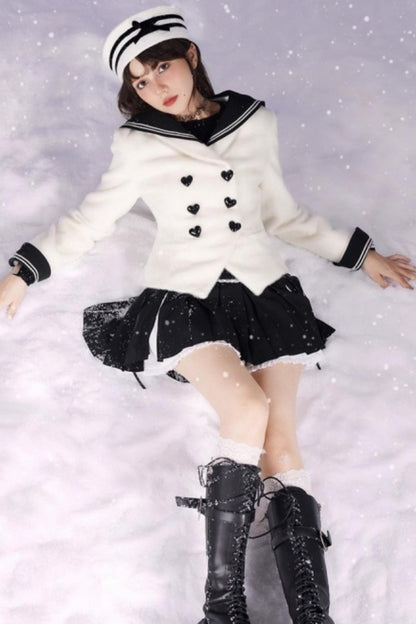 Golden Mink Sailor Collar Jacket