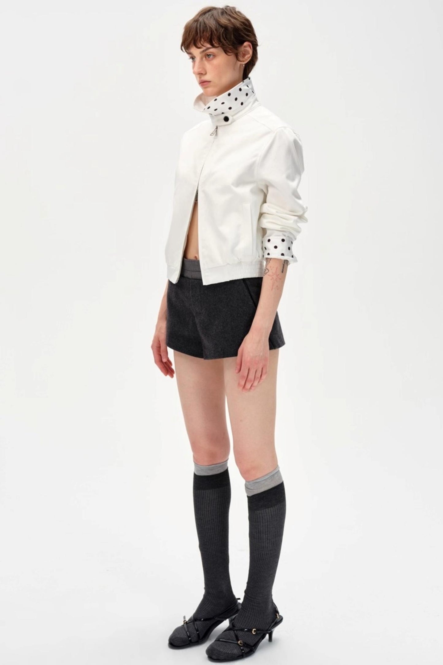 Vintage Contrast Polka Dot Jacket