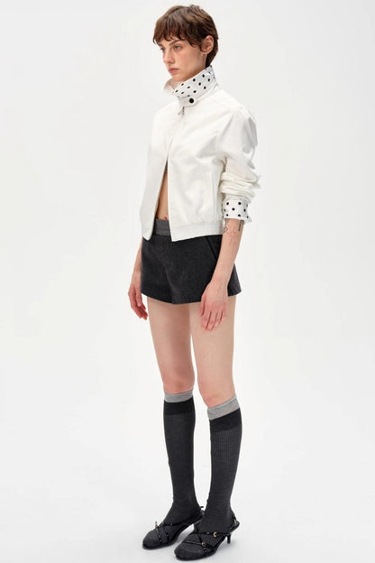 Vintage Contrast Polka Dot Jacket