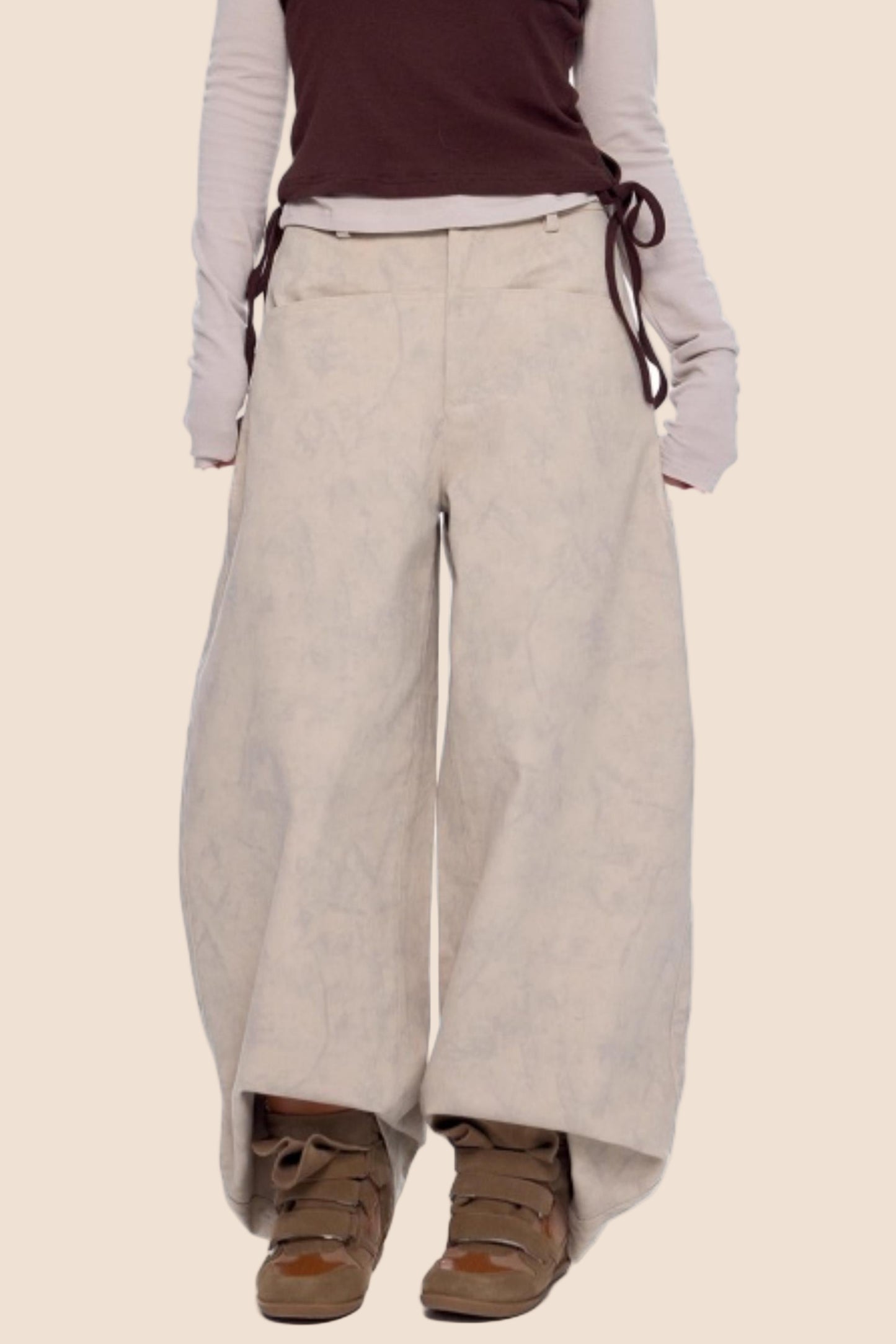 Retro Scimitar Wide-Leg Pants