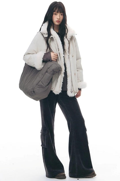 Chenille Slim Flared Pants