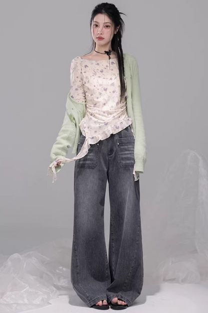 Ink Gray Washed Jeans