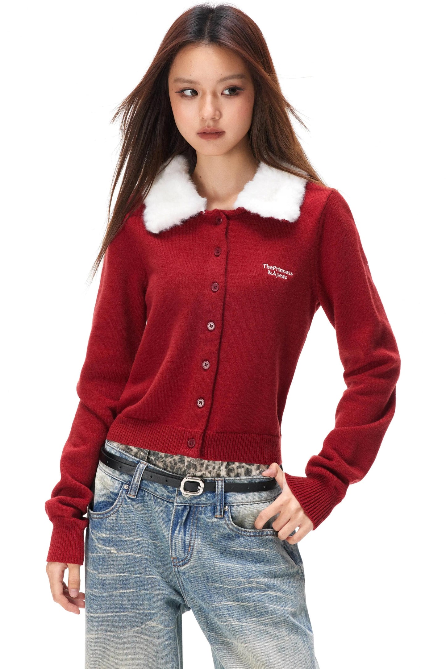 Retro Color-Block Fur Knit Sweater