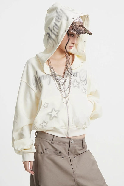 Lazy Zipper Hooded Jacket