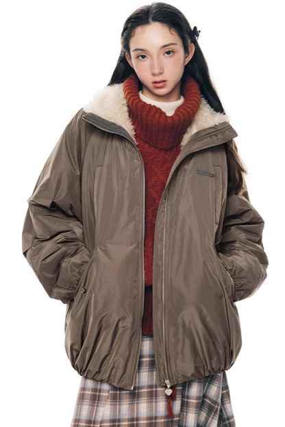 Cocoa Mousse Fur-Lined Jacket