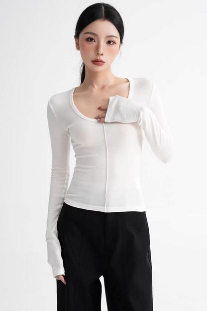 Wool Slim-Fit Stacked Top