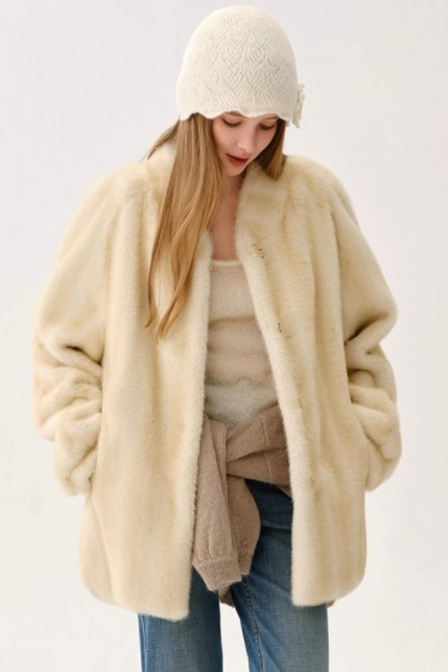 Retro Wool Blended Cardigan Set-Up