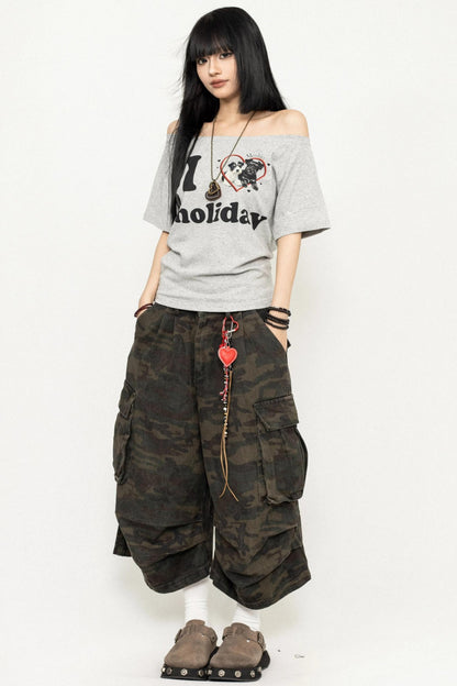 White One-Shoulder Tee