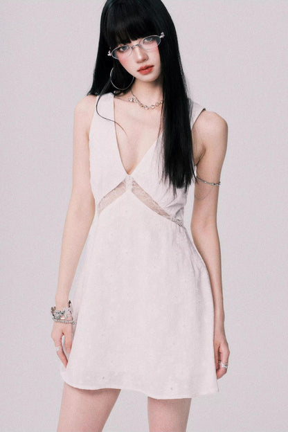 Lace Patchwork V-Neck Summer Dress