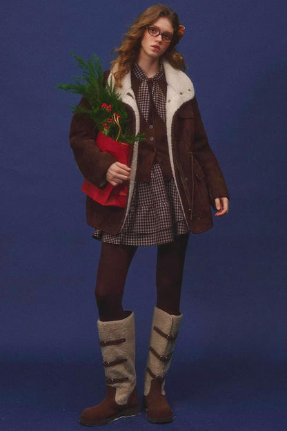 Reversible Lamb Wool Biker Jacket