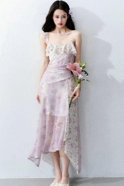 Wisteria Mesh Patchwork Dress
