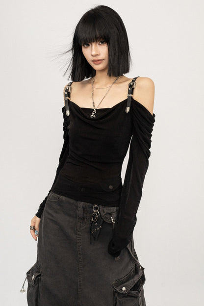 Swing Collar Mesh T-Shirt