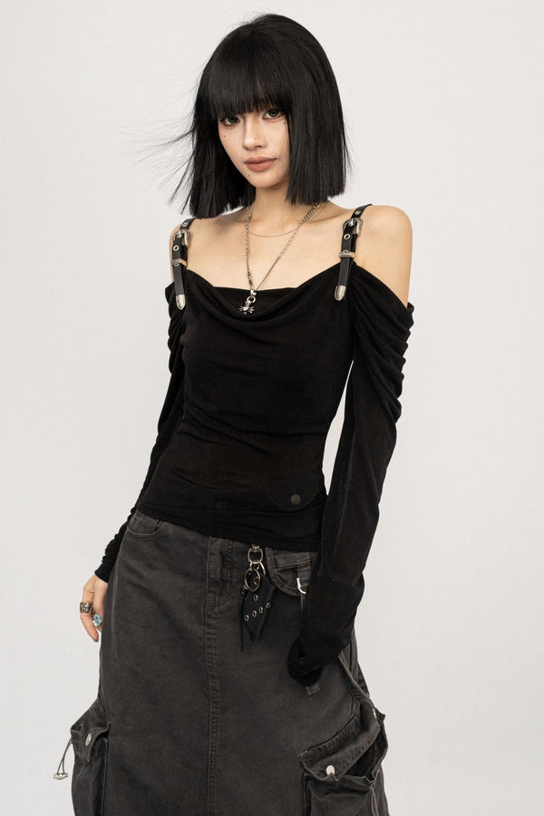 Swing Collar Mesh T-Shirt