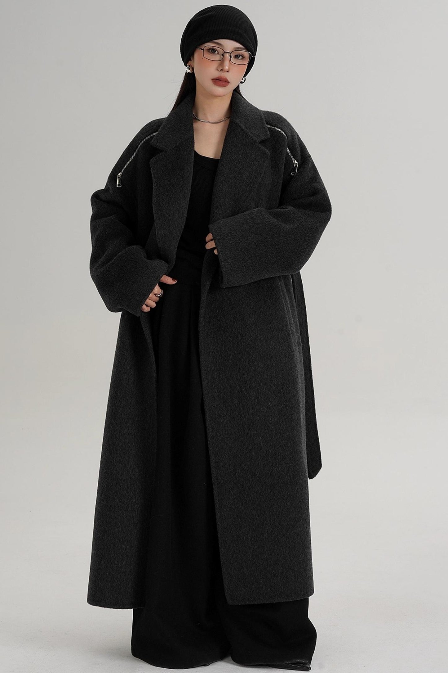 Elegant Shoulder Wool Coat