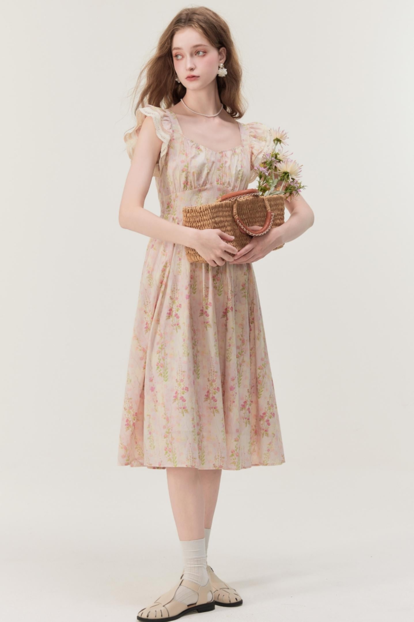 French Lace Floral Dress