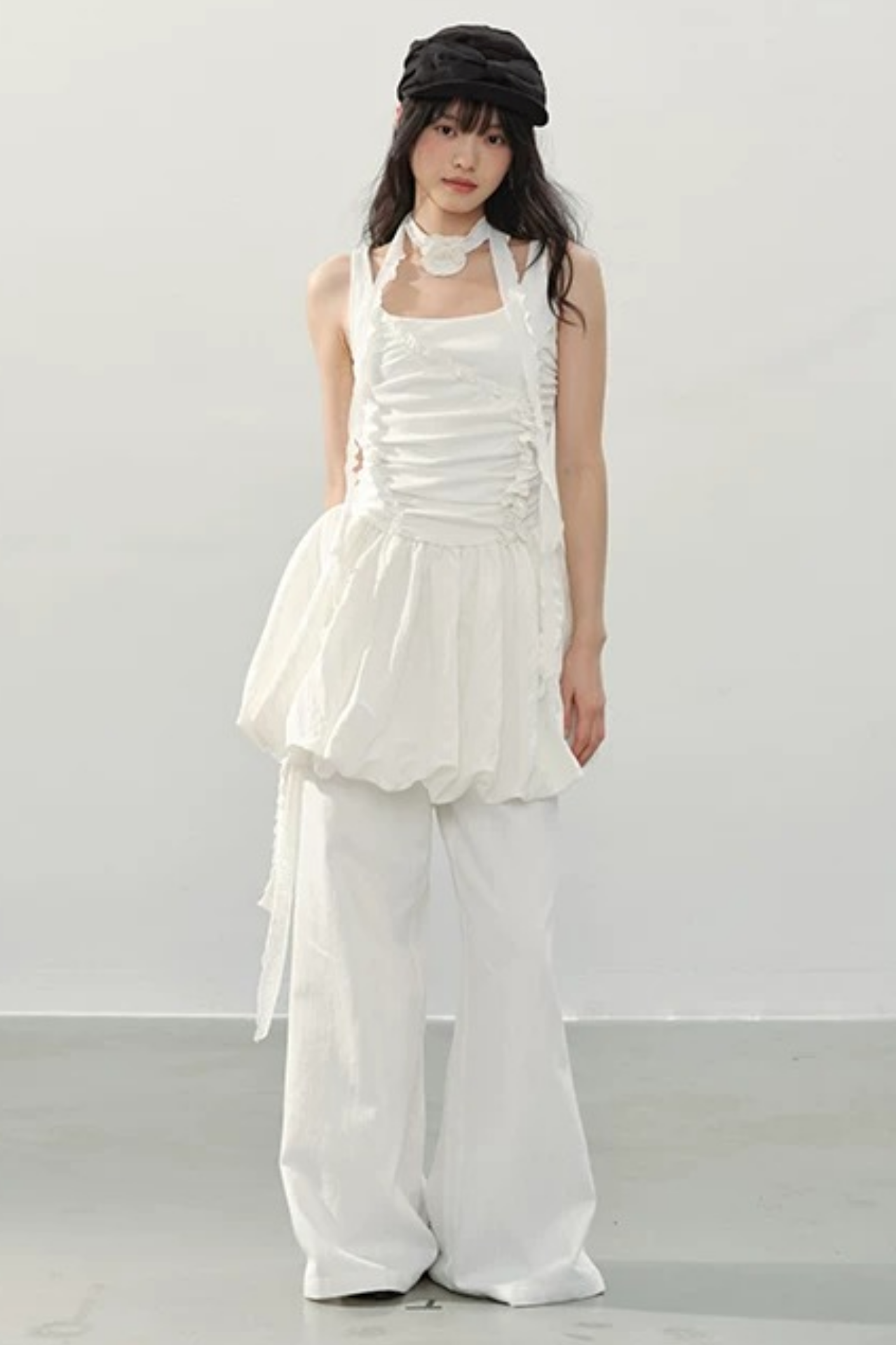 Vestido blanco con volantes Luna
