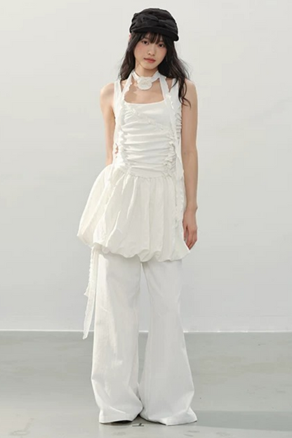 Vestido blanco con volantes Luna