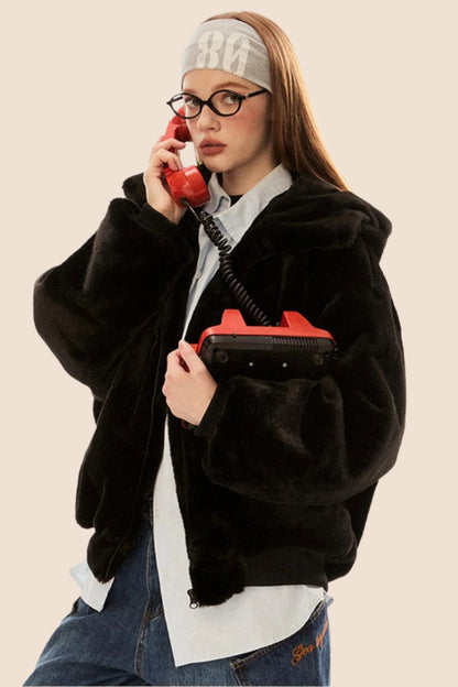 Retro Lambswool Hooded Coat