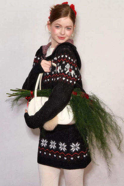 Wool Blend Fair Isle Jacket Set-Up