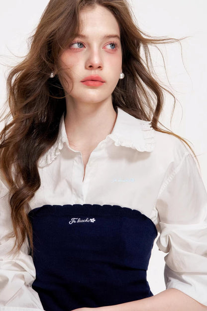 Cotton Lace Embroidered Shirt