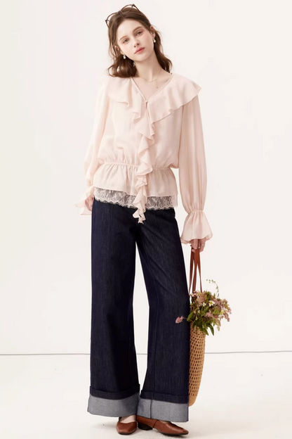 Tencel Ruffle Blouse