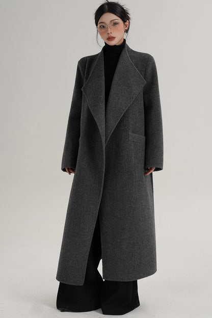 Elegant Wool Bathrobe Coat