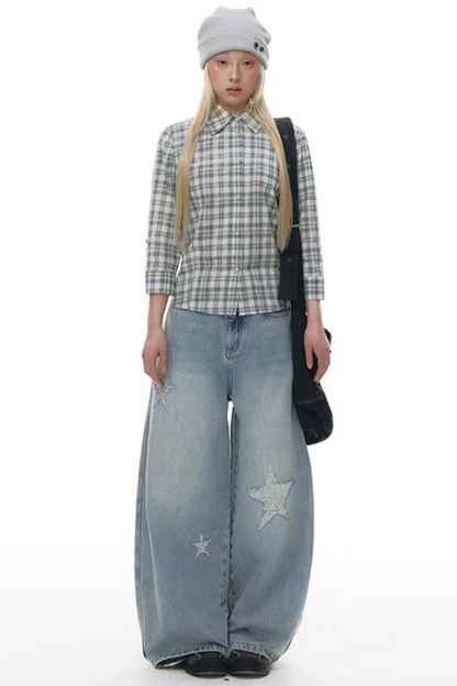 와플 니트 버튼 모자