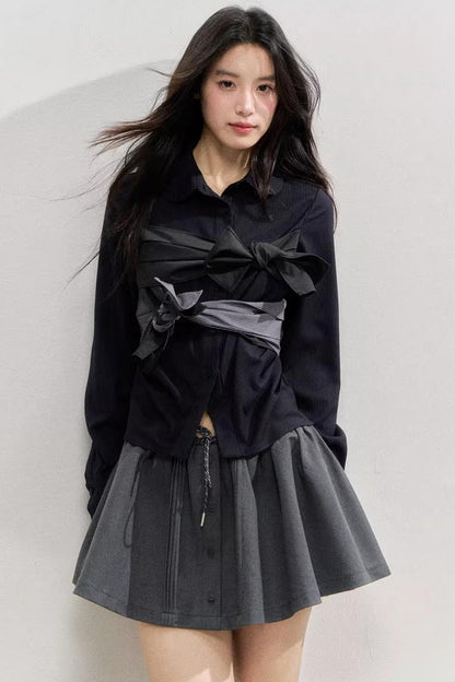 Butterfly Strap Long-Sleeved Shirt