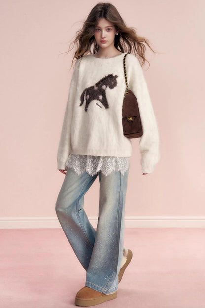 Broken Galaxy Rhinestone Jeans