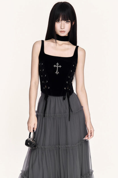 Love Letter Grey Mesh Skirt