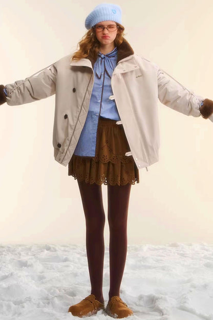 Retro Plaid Embroidery Shirt