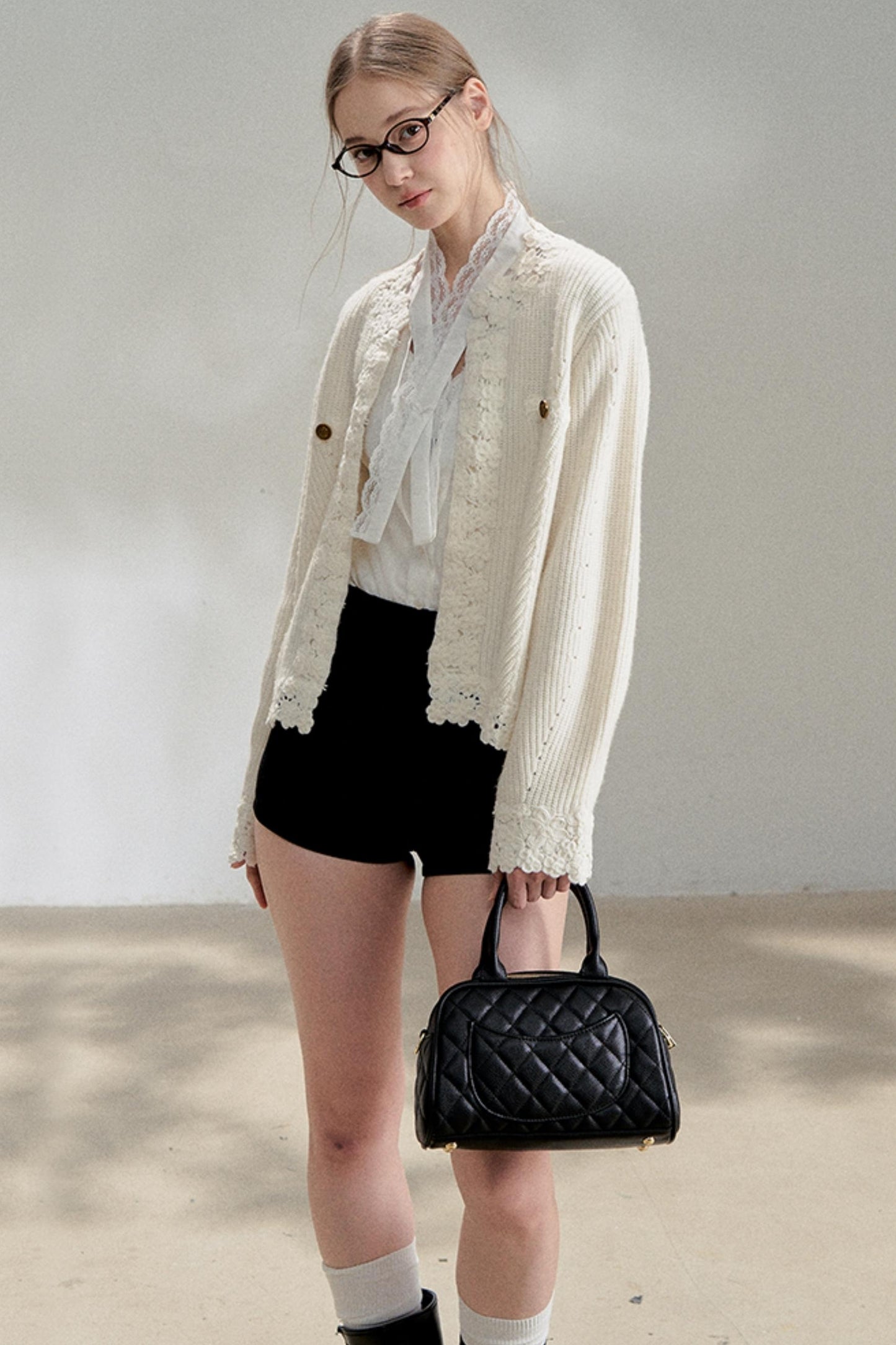 White Fragrance Knitted Cardigan