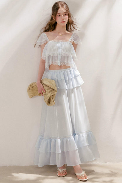 Romantic Lace Ruffle Skirt Set-Up