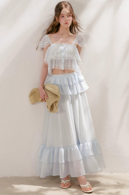 Romantic Lace Ruffle Skirt Set-Up