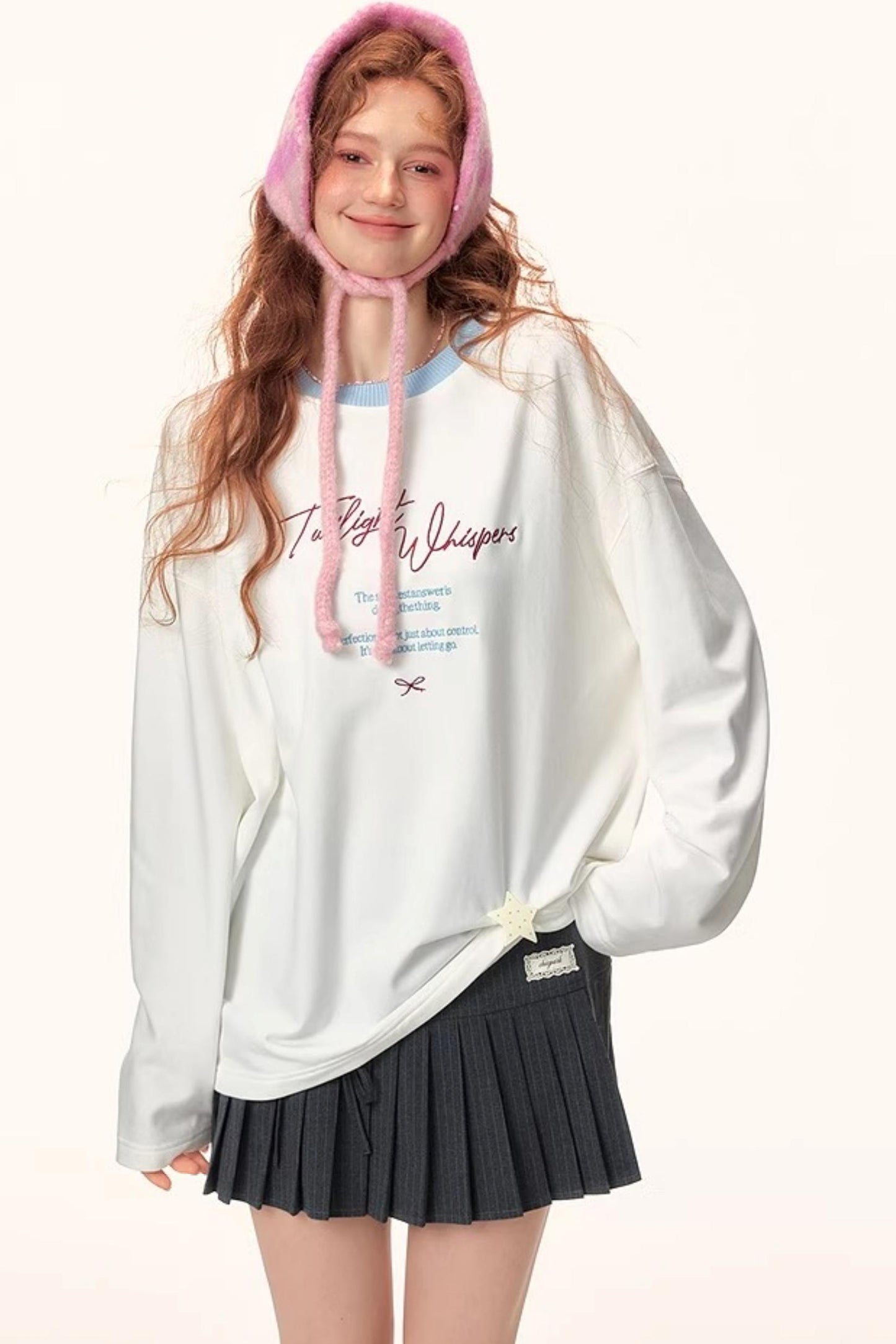 Color-Blocked Letter Print Top