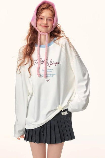 Color-Blocked Letter Print Top