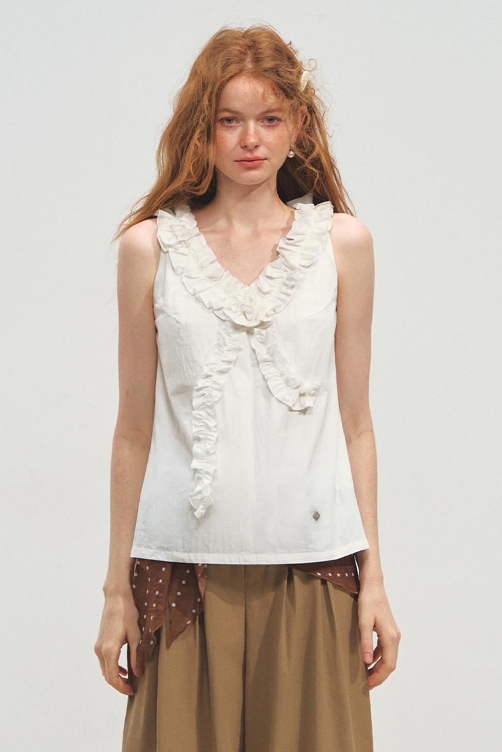 French V-Neck Lace Top