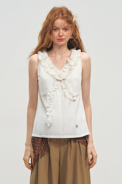 French V-Neck Lace Top