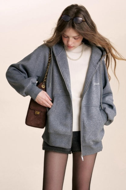 Fine Glitter Hooded Jacket