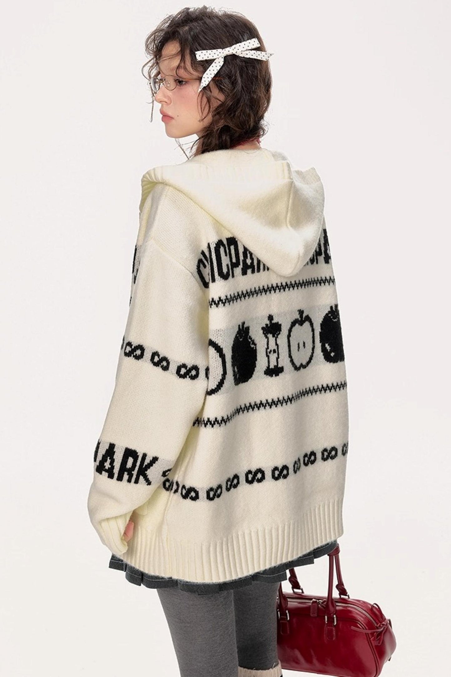 Lazy Fair Island Jacquard Sweater Hooded Jacket