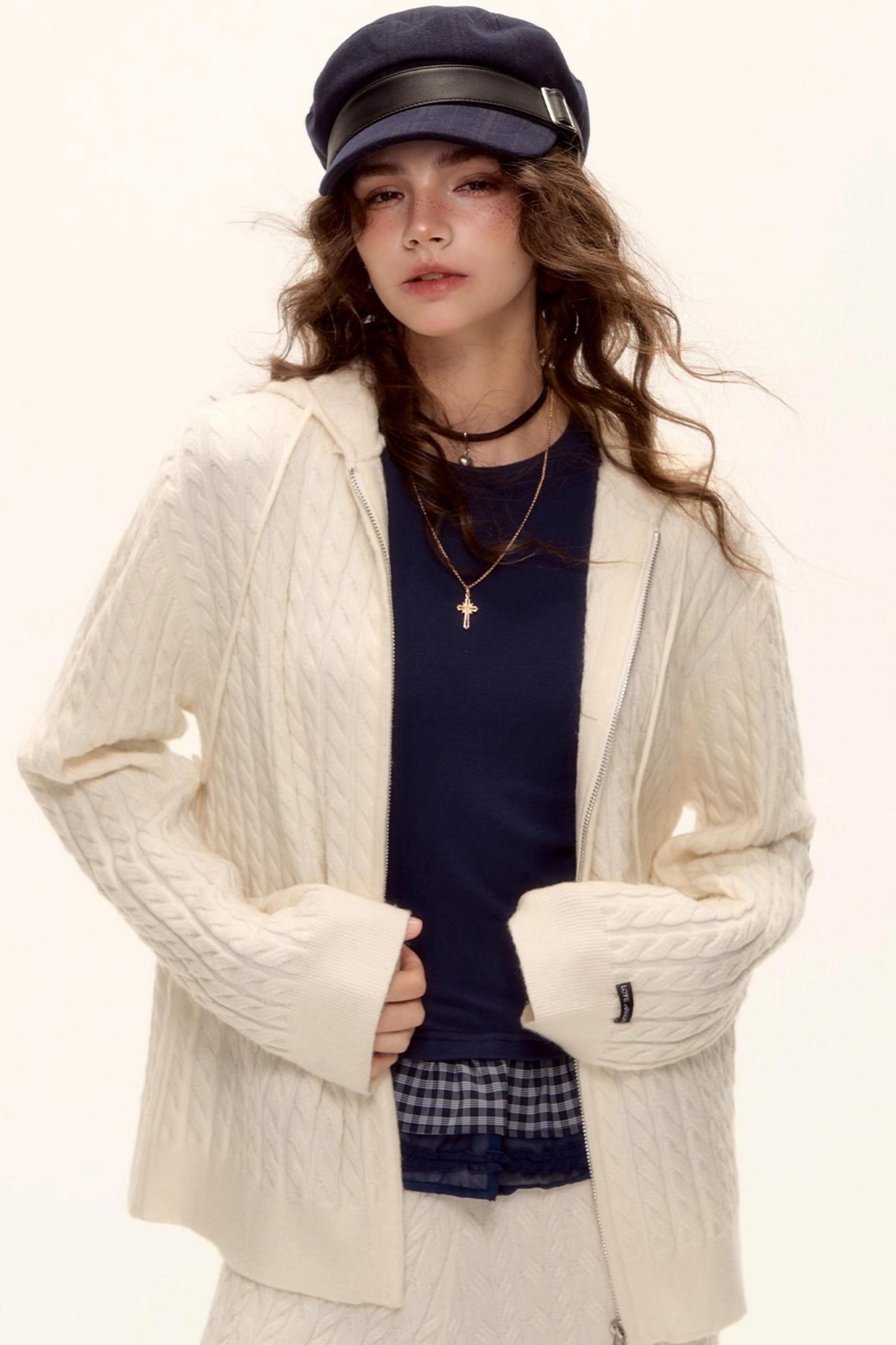 Wool Twist Hooded Knit Set-Up