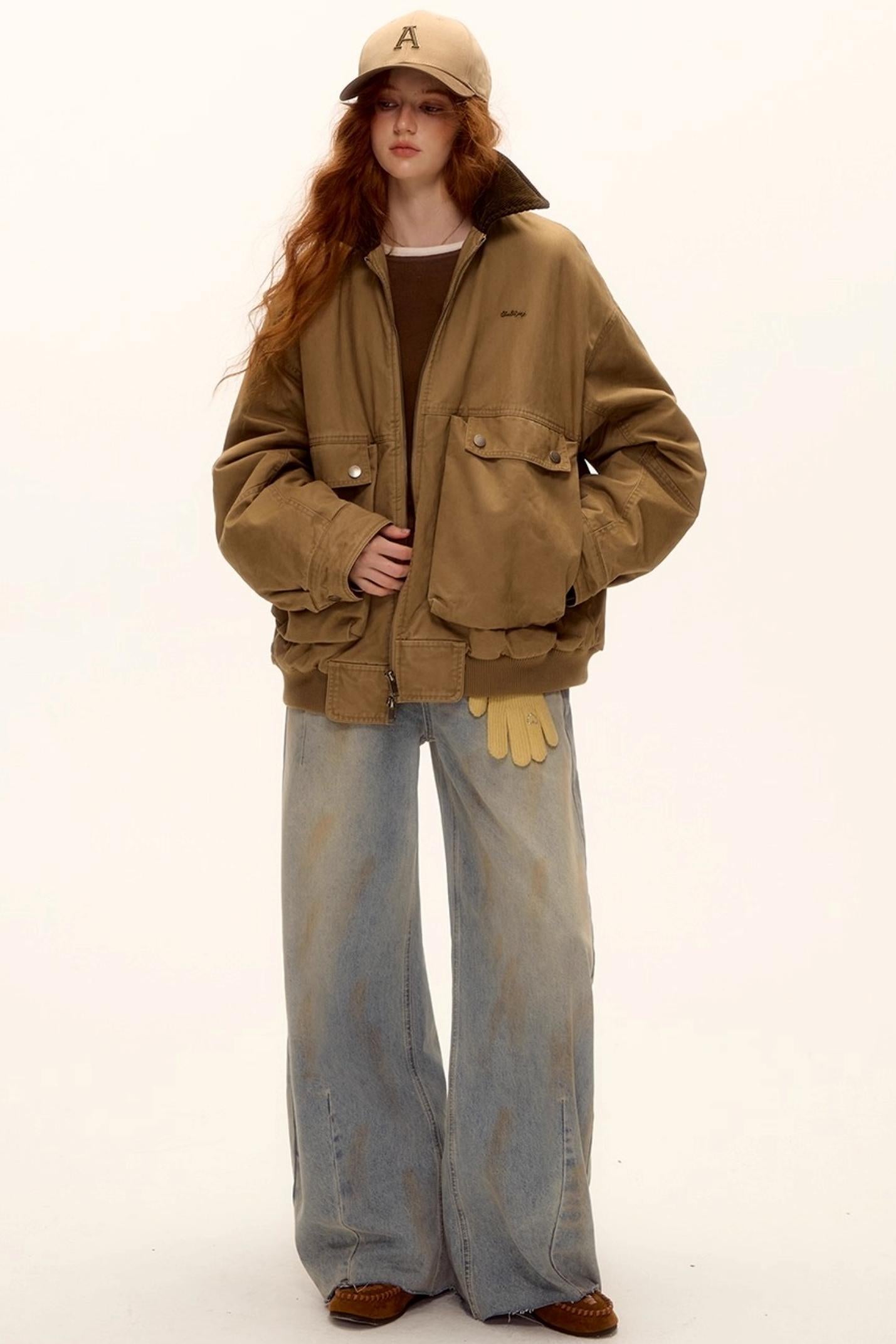 Vintage Washed Distressed Denim Pants