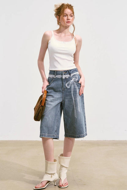 Summer Wide-Leg Denim Pants