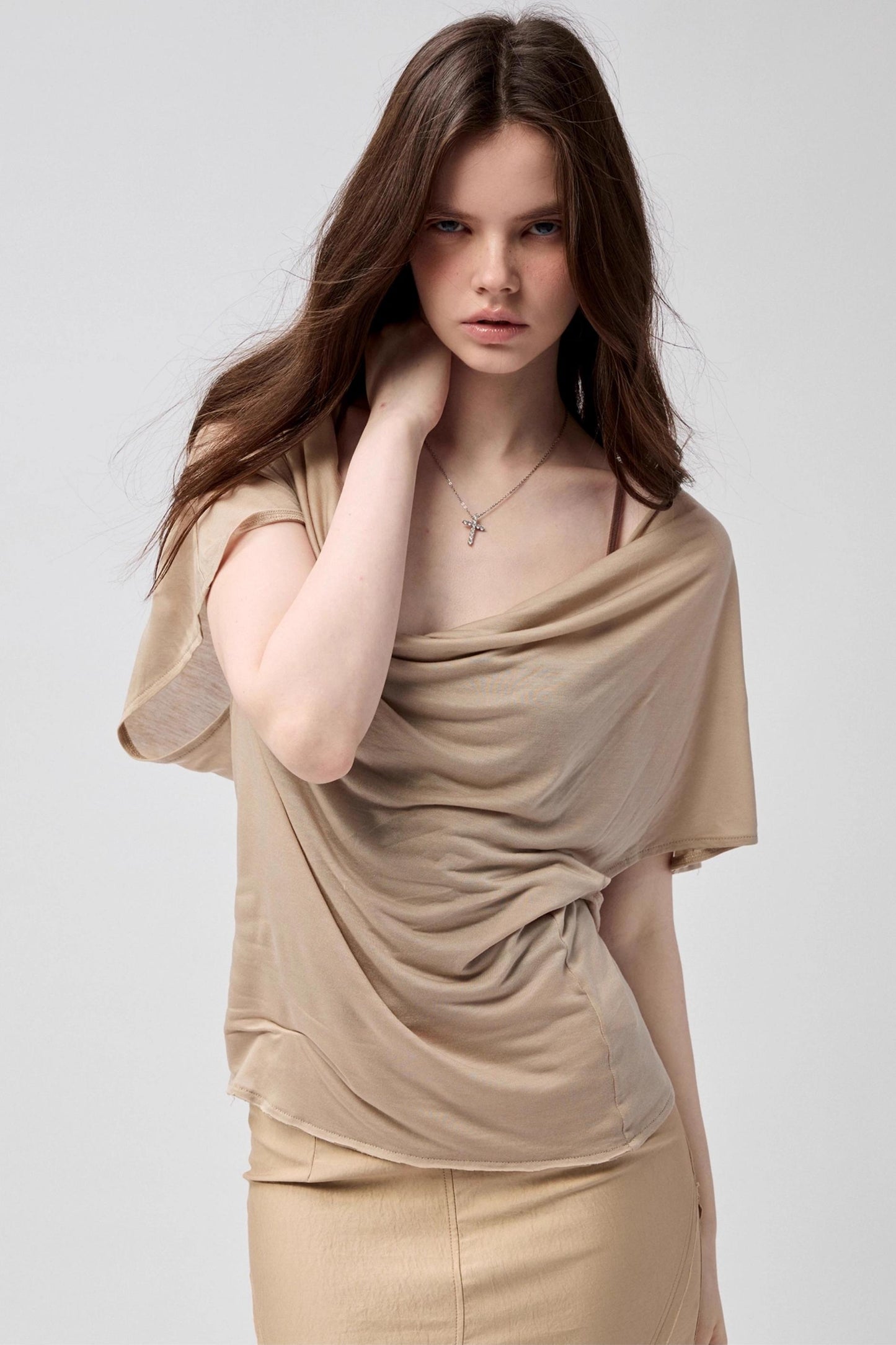 Waist Line Khaki Top