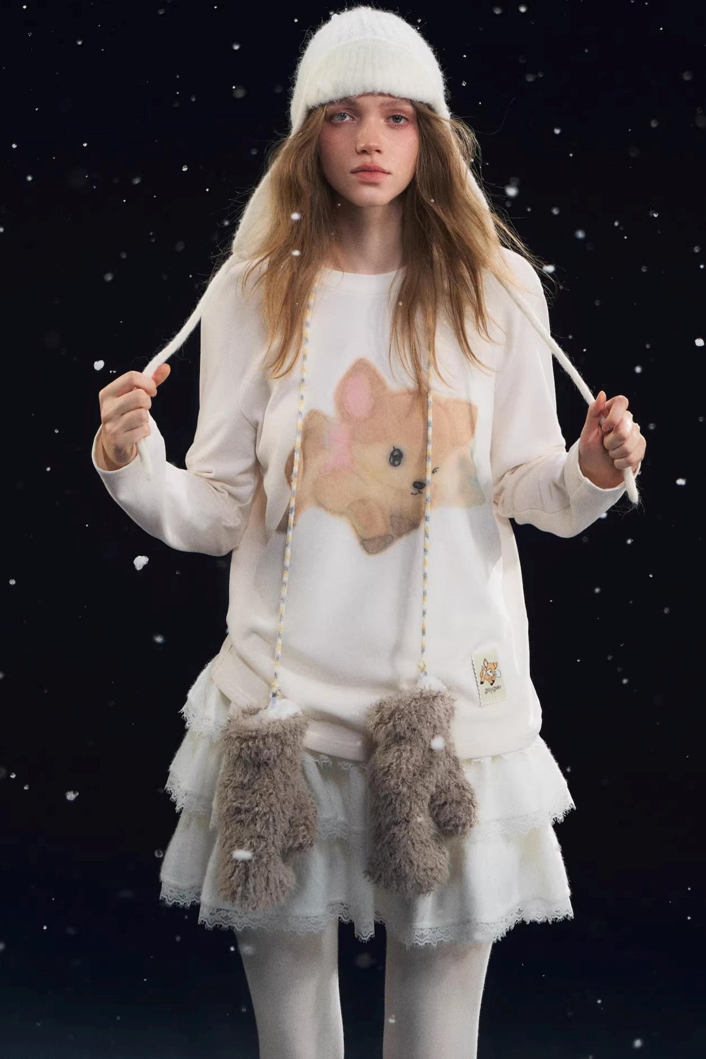 Little Deer Fluffy Blouse Top