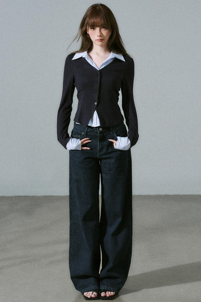 Fake Two Piece Wool Top