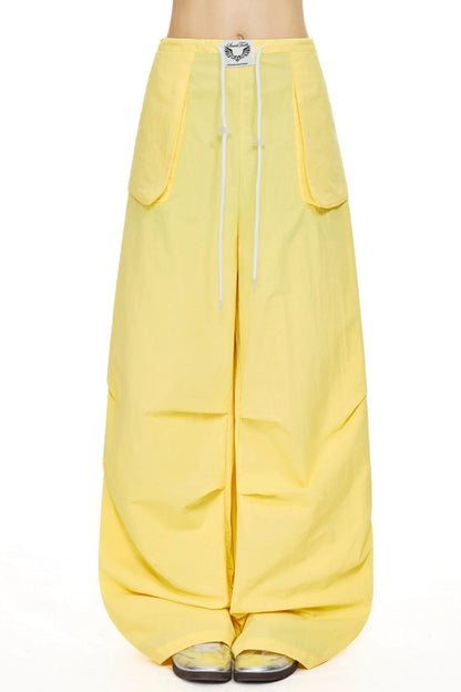 Retro Red Wide-Leg Pants