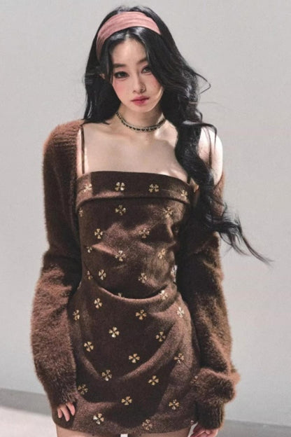 Hibiscus Knit Sweater Coat