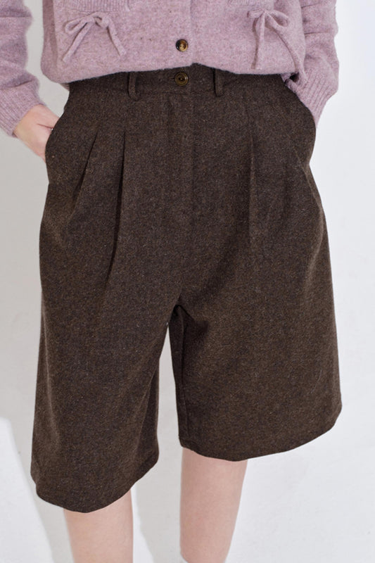 Woolen Cropped Suit Pants