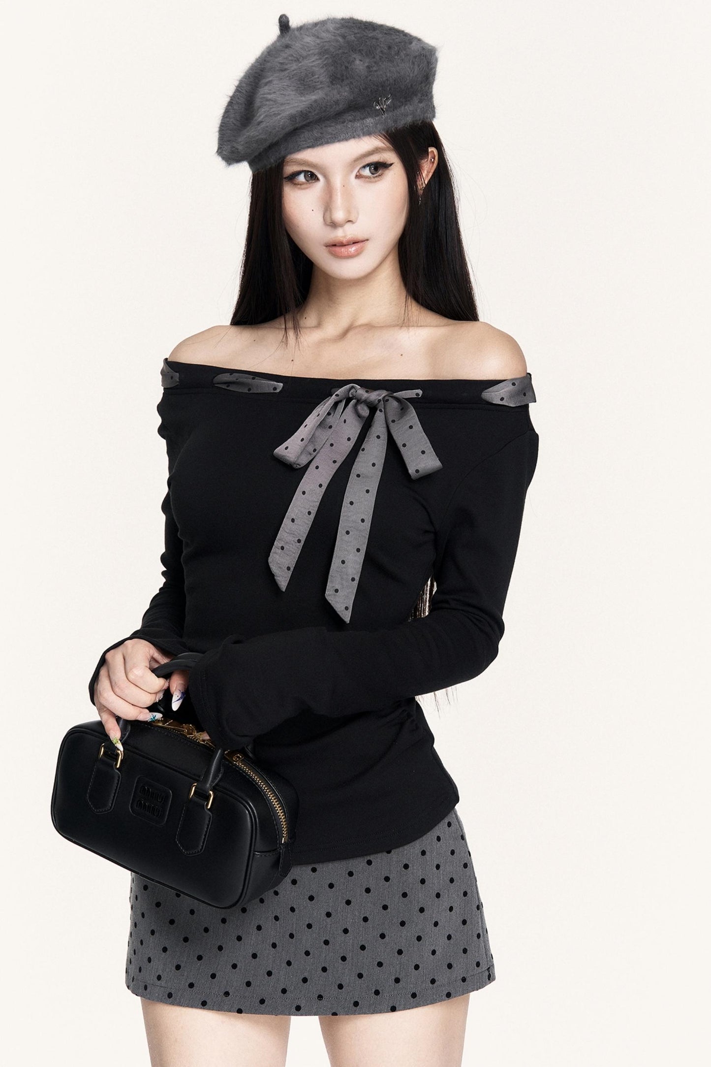 Versatile Polka Dot Hip Skirt